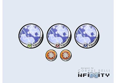 Infinity Tokens TO-Camo Blue 40mm (5) 