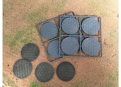 60mm Diameter Paved Effect Bases (Gray) 