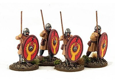 LR10 Late Roman Unarmoured Infantry (Helmets) (Advancing) (4) 