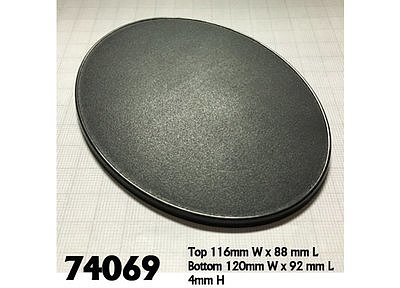 74069: 120mm x 92mm Oval Gaming Base (4) 