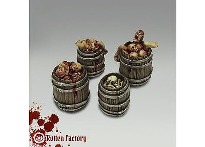 WOODEN BARRELS WITH CORPSES 